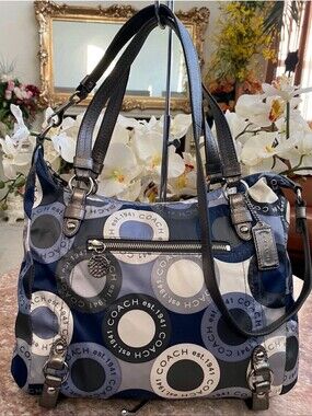 Coach Alexandra Blue / Multi-setting Snaphead Print Bag Vintage 2011